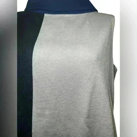 St. John Knit Wool Blend Colorblock Sleeveless Cowl Neck Sweater Top Size M - Picture 5 of 6